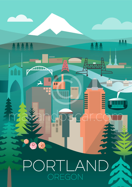 CARTE POSTALE DE PORTLAND, OREGON
