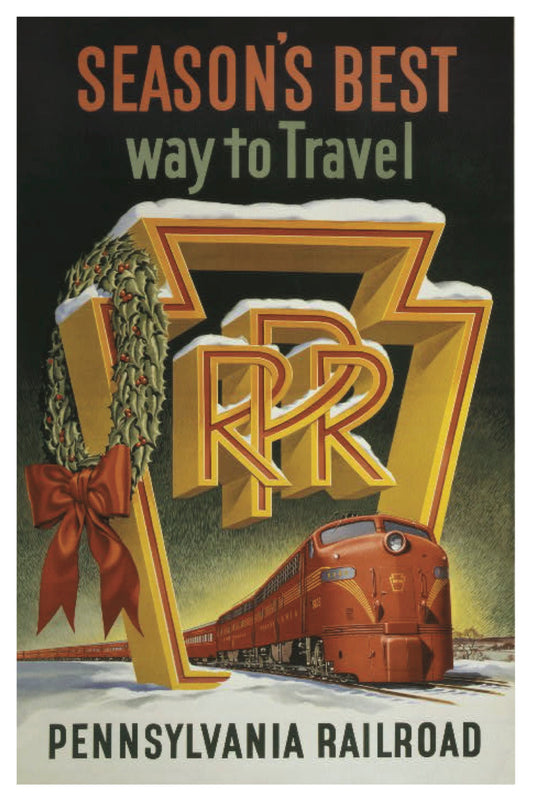 SEASON'S BEST PENNSYLVANIA RAILROAD POSTAL CARD