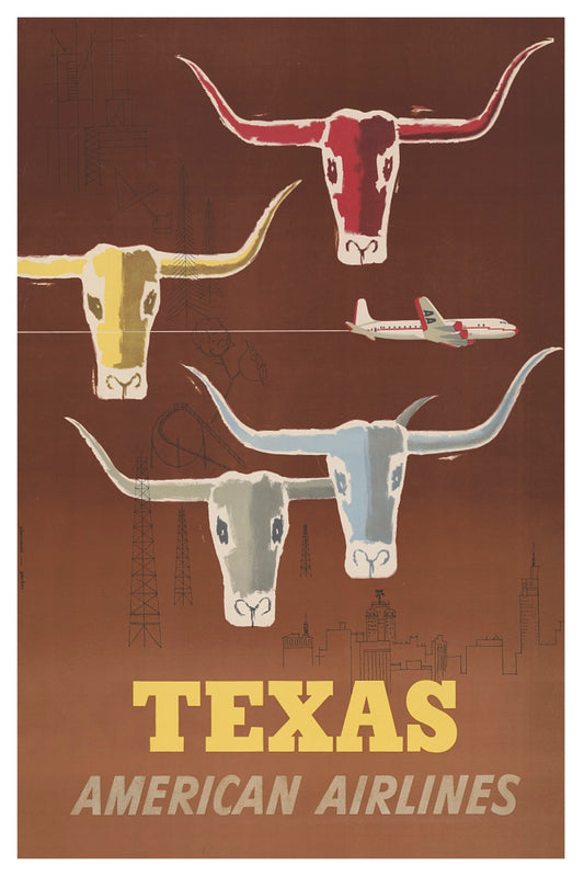 CARTE POSTALE TEXAS AMERICAN AIRLINES