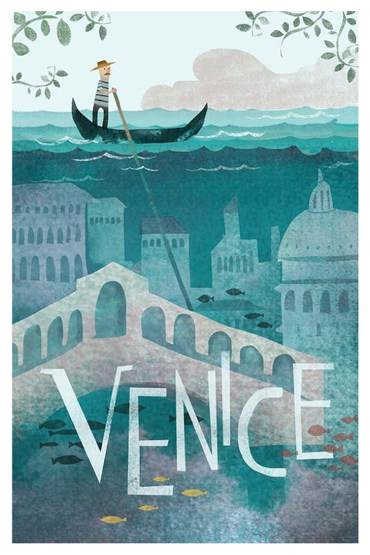 VENICE  GONDOLIER POSTCARD