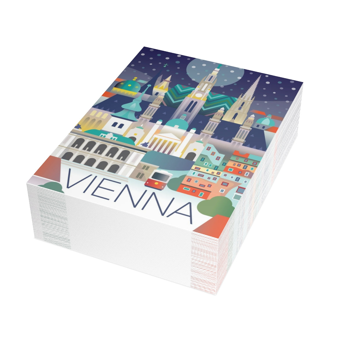 Vienna Folded Matte Notecards + Envelopes (10pcs)