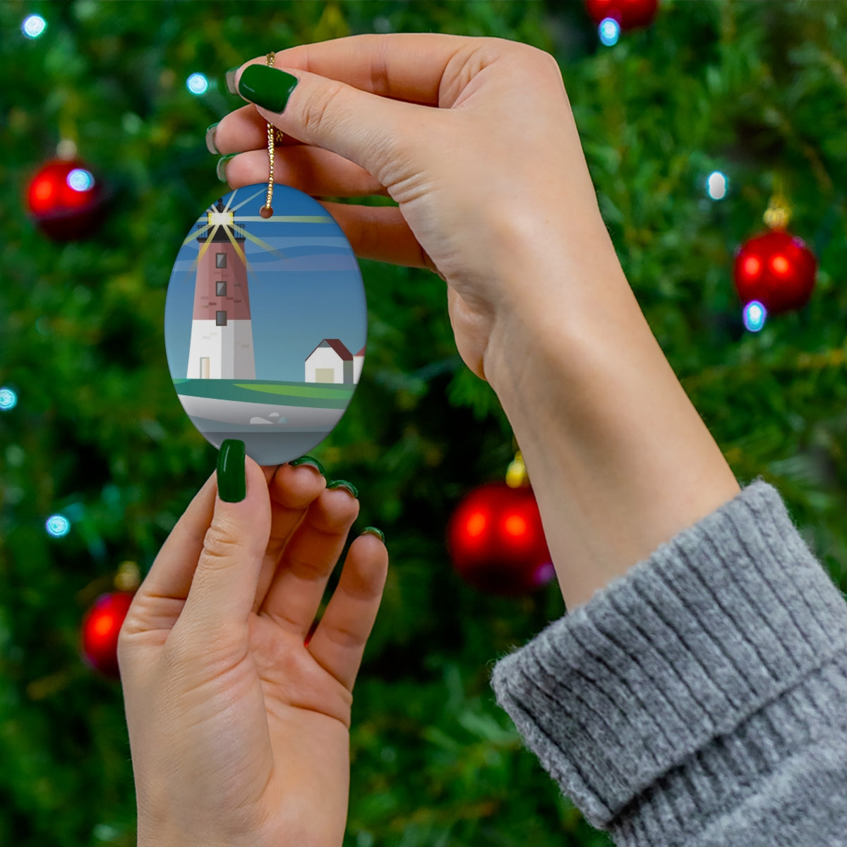 Point Judith Ceramic Ornament