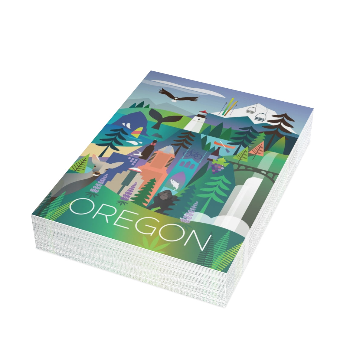 Oregon Folded Matte Notecards + Envelopes (10pcs)