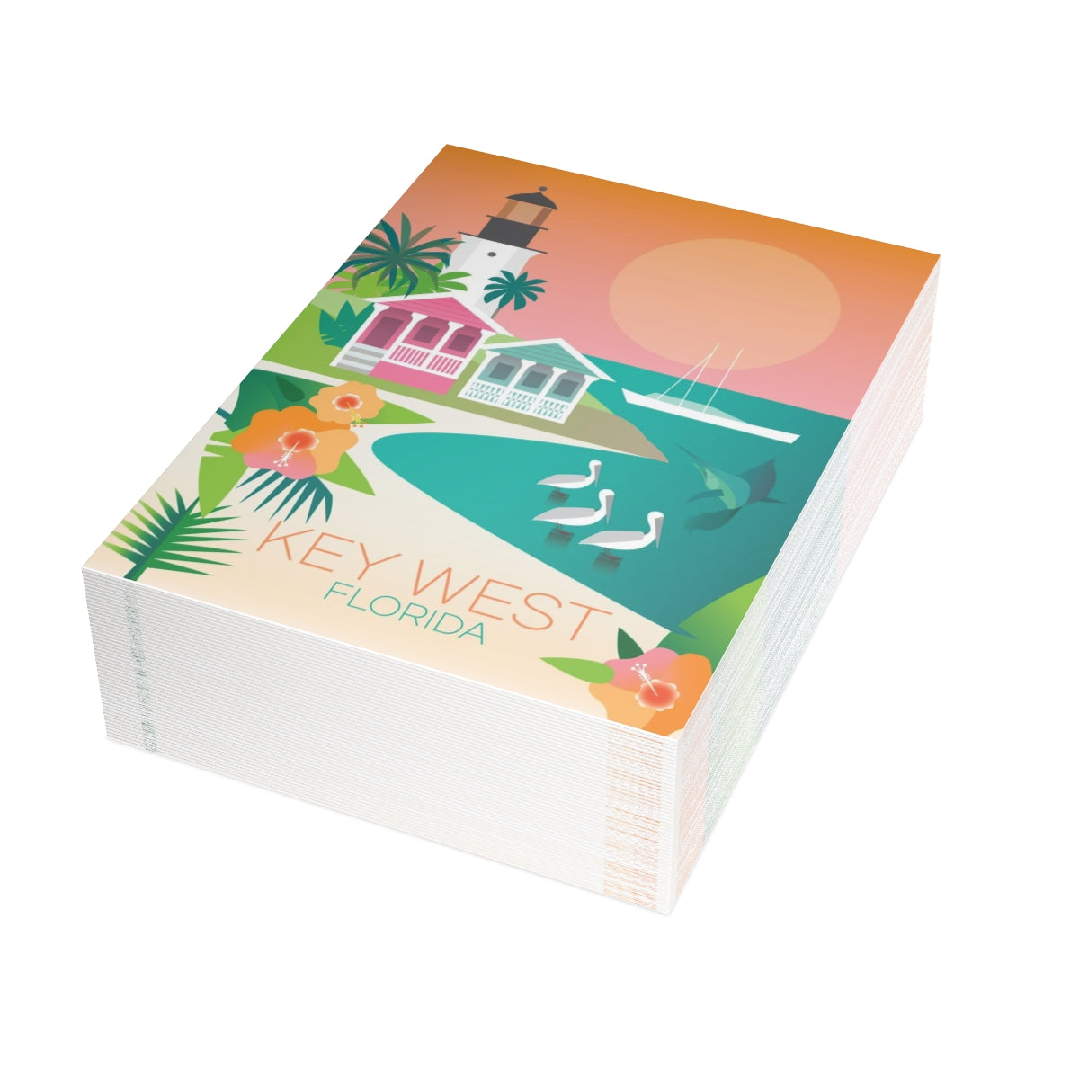 Key West gefaltete matte Notizkarten + Umschläge (10 Stück)