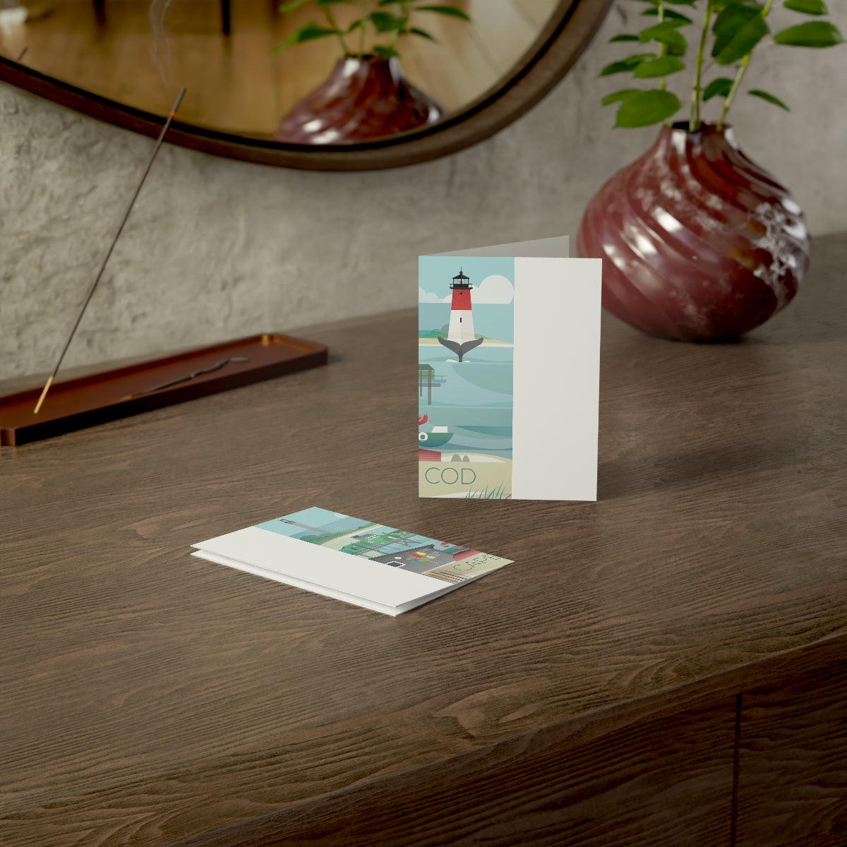 Cape Cod Folded Matte Notecards + Envelopes (10pcs)