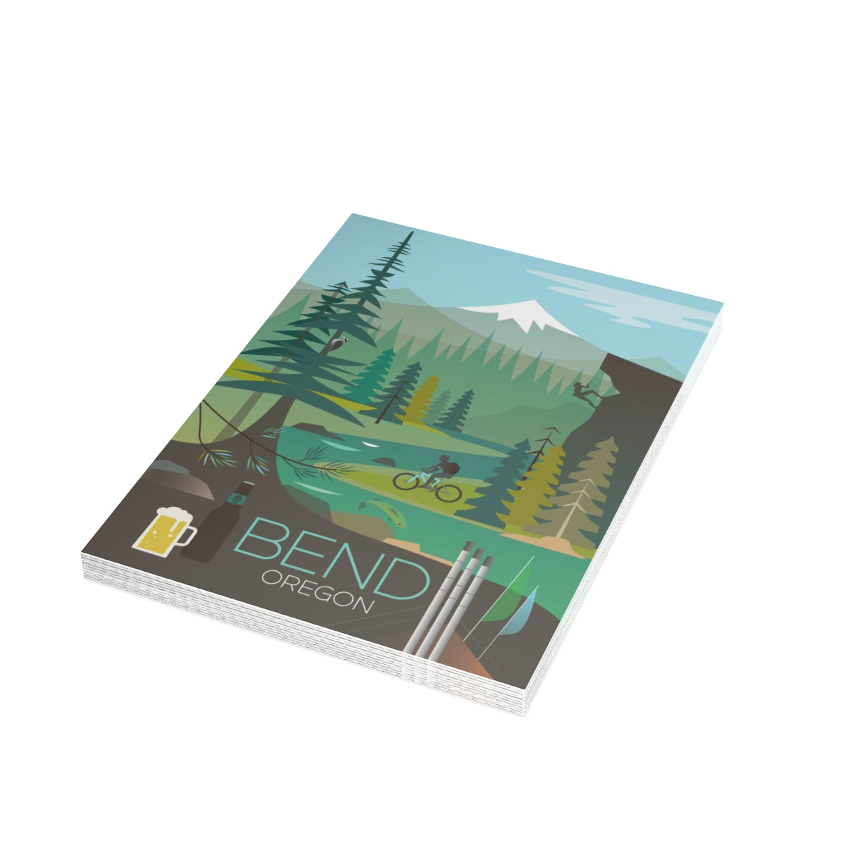 Bend Folded Matte Notecards + Envelopes (10pcs)