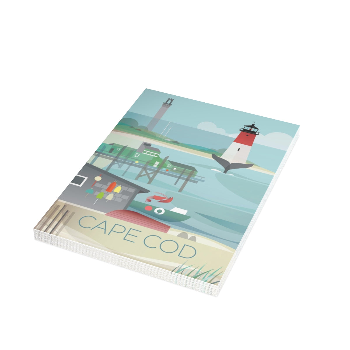 Cape Cod Folded Matte Notecards + Envelopes (10pcs)