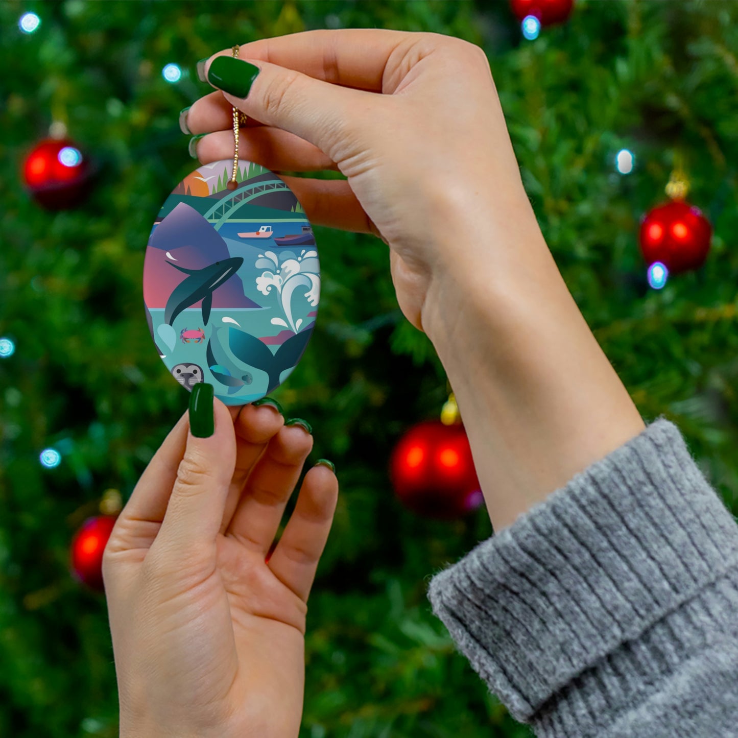 Oregon Coast Ceramic Ornament