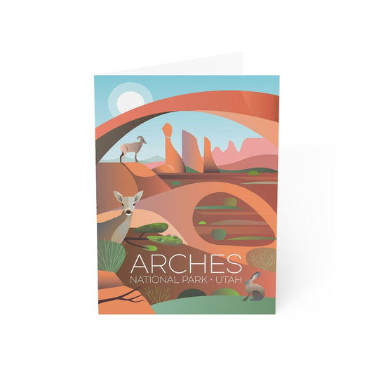 Cartes de notes mates pliées du parc national des Arches + enveloppes (10 pièces)