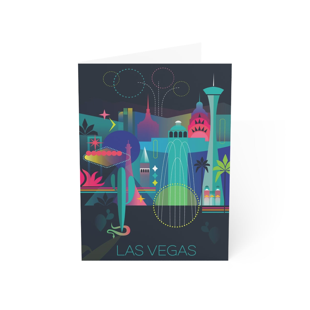 Las Vegas gefaltete matte Notizkarten + Umschläge (10 Stück)