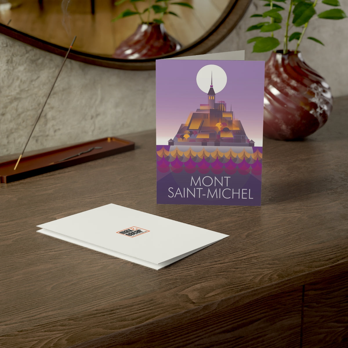 Cartes pliées Mont Saint-Michel + Enveloppes (10pcs)