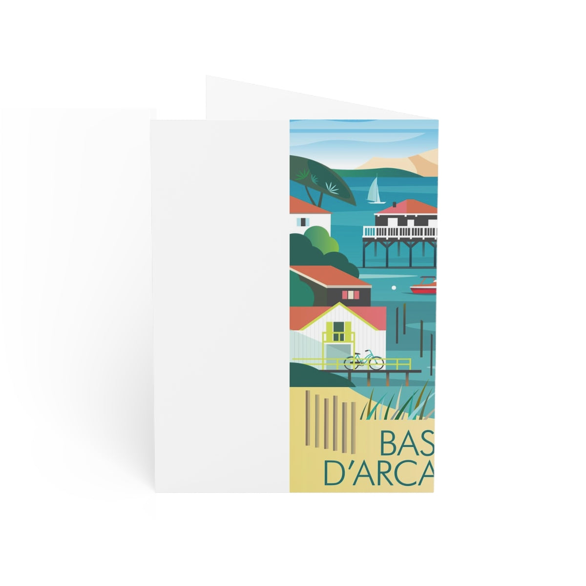 Bassin d'Arcachon gefaltete matte Notizkarten + Umschläge (10 Stück) 