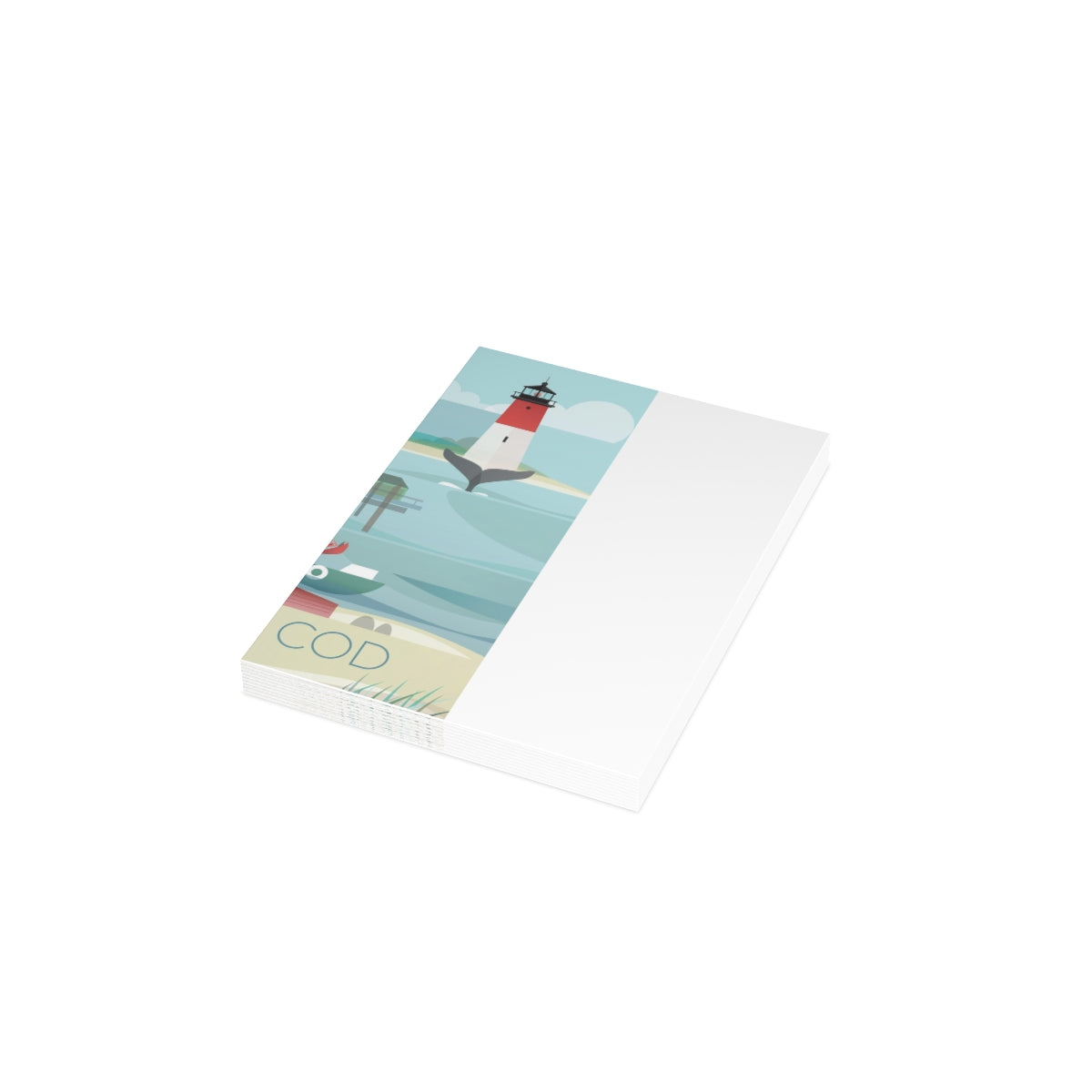 Cartes de notes mates pliées Cape Cod + enveloppes (10 pièces) 