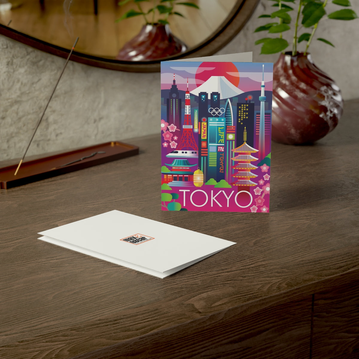 Tokyo Folded Matte Notecards + Envelopes (10pcs)