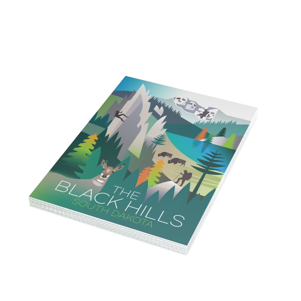 The Black Hills Folded Matte Notecards + Envelopes (10pcs)