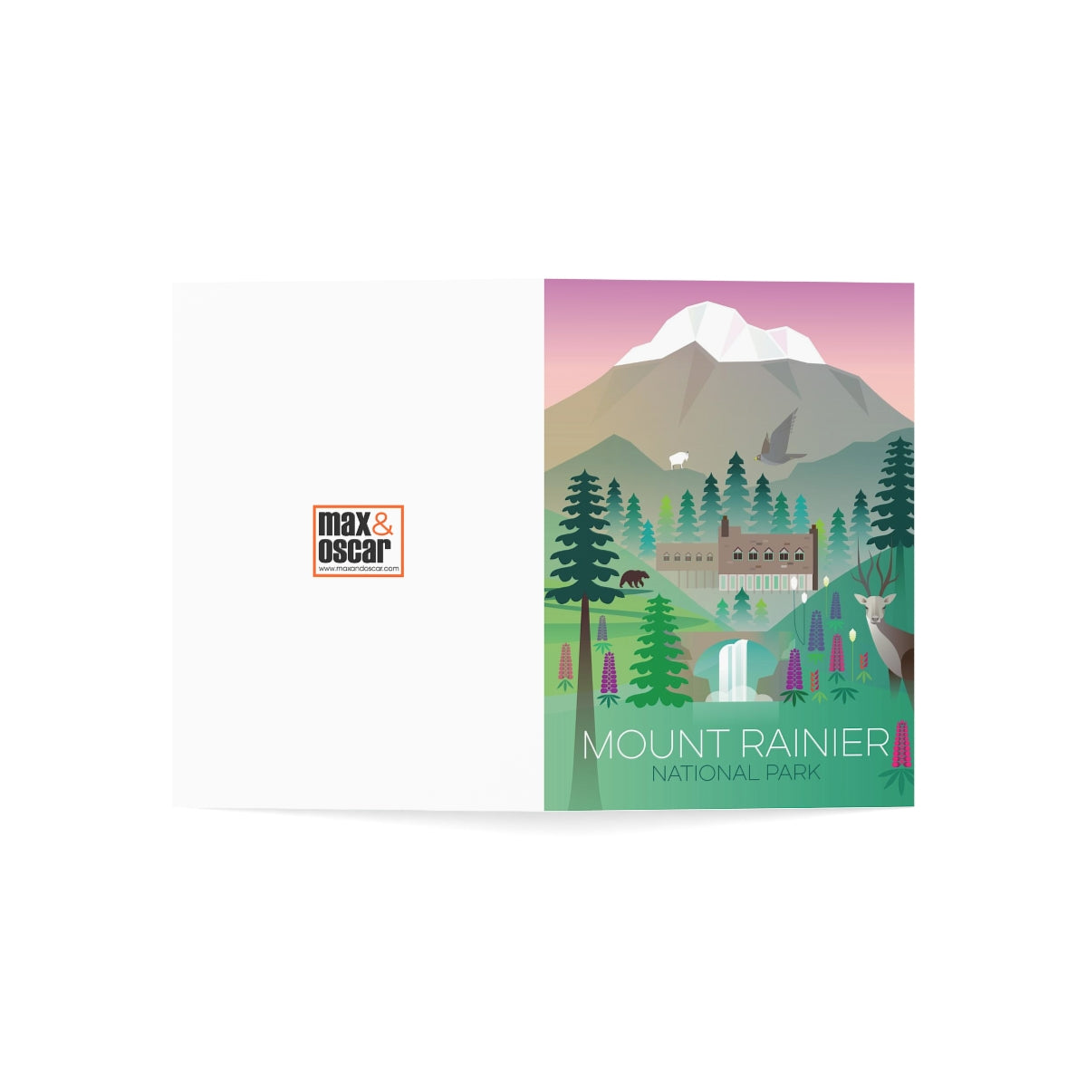 Mount Rainier National Park Folded Greeting Cards + Envelopes (10pcs)