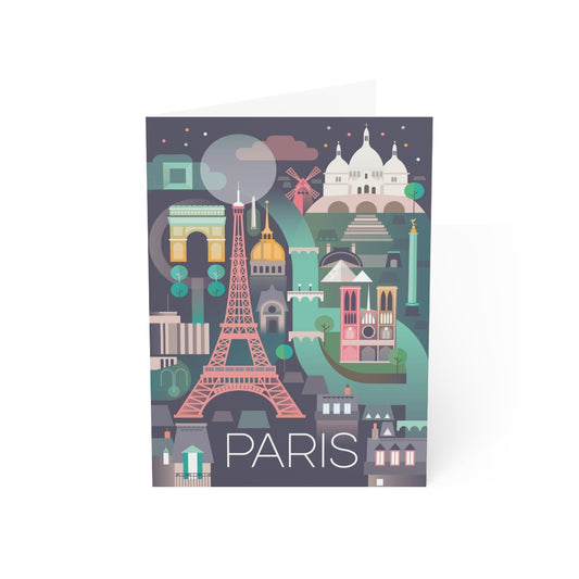 Paris Folded Matte Notecards + Envelopes (10pcs)