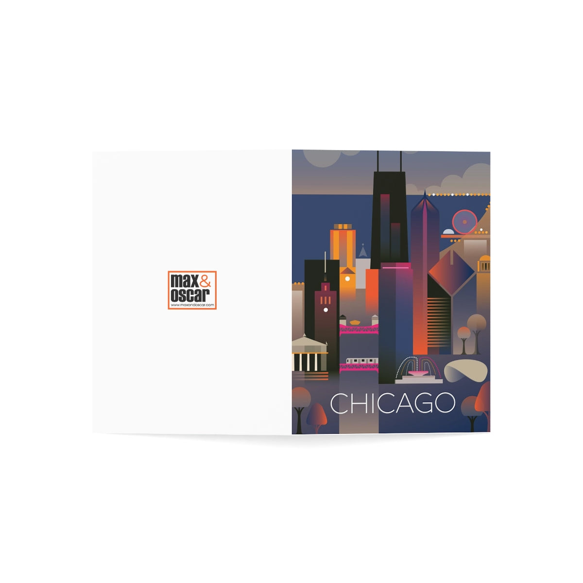 Chicago Folded Matte Notecards + Envelopes (10pcs)