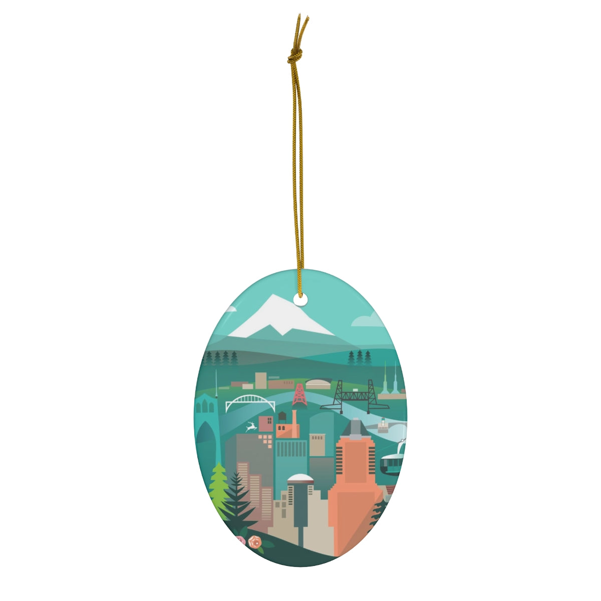 Portland, Oregon Ceramic Ornament