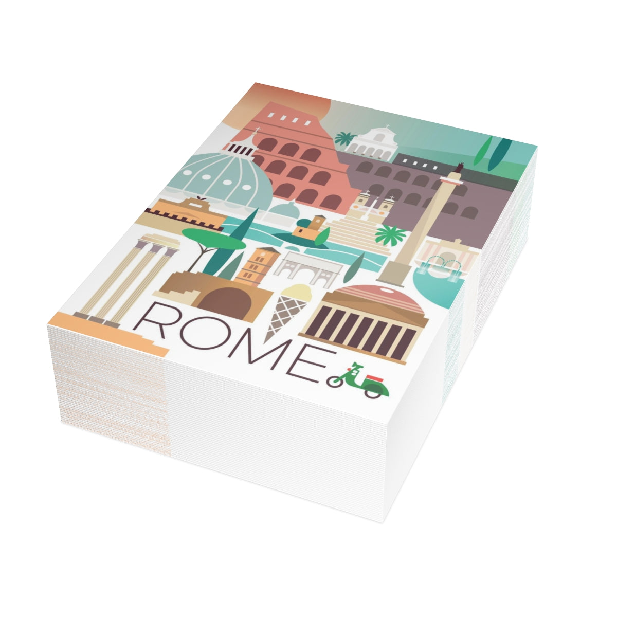 Cartes mates pliées Rome + enveloppes (10 pièces)