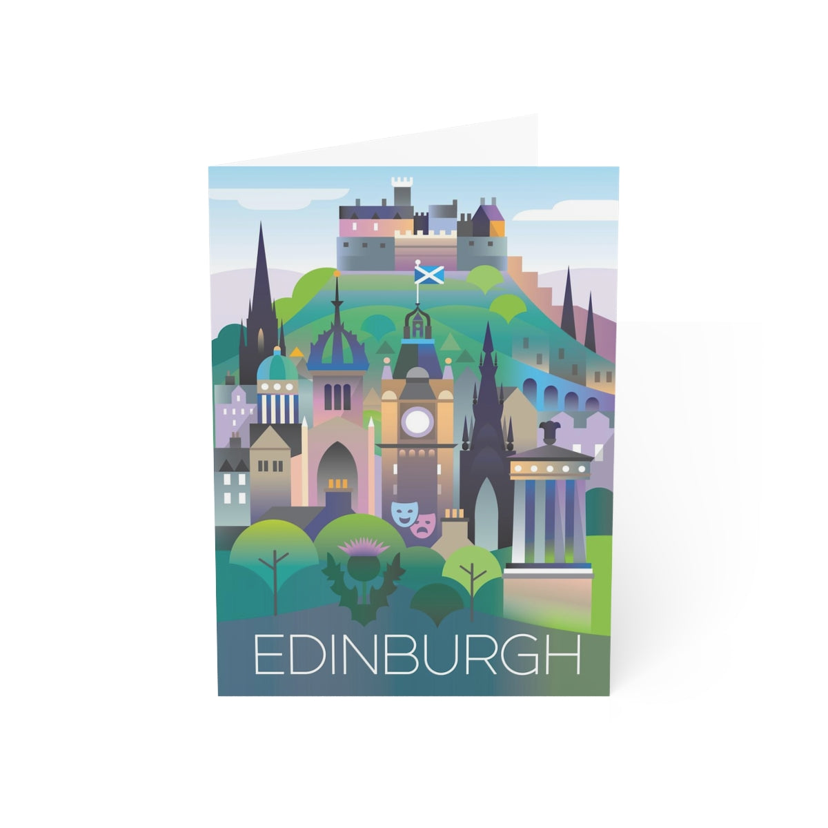 Edinburgh gefaltete matte Notizkarten + Umschläge (10 Stück)