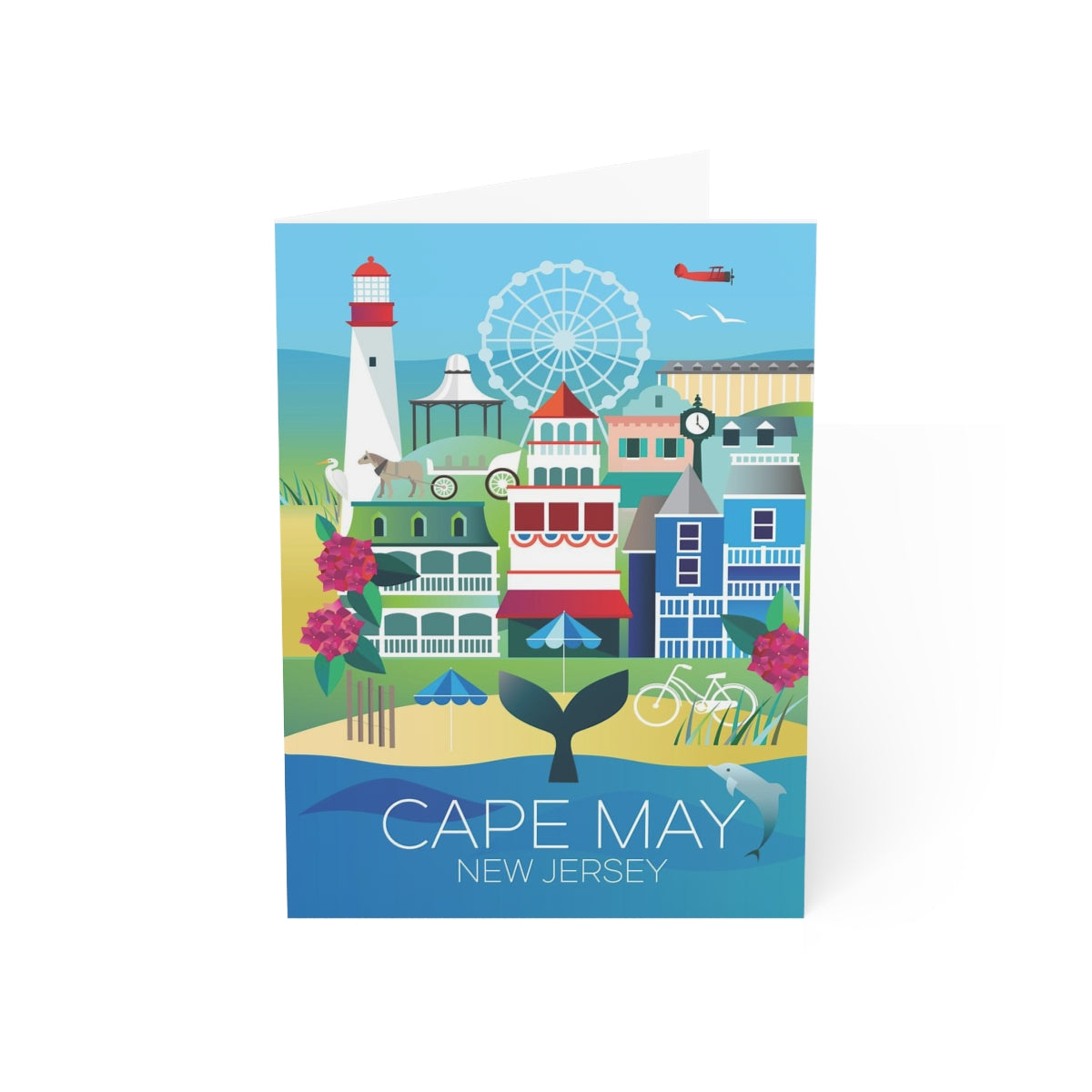 Cape May Folded Matte Notecards + Envelopes (10pcs)