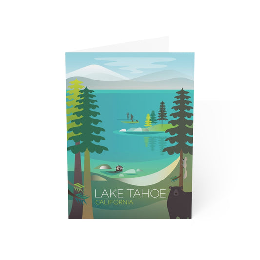 Cartes de notes mates pliées Lake Tahoe + enveloppes (10 pièces)