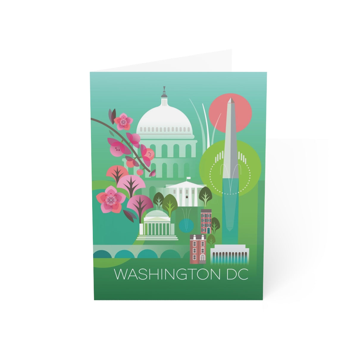 Washington DC Folded Matte Notecards + Envelopes (10pcs)