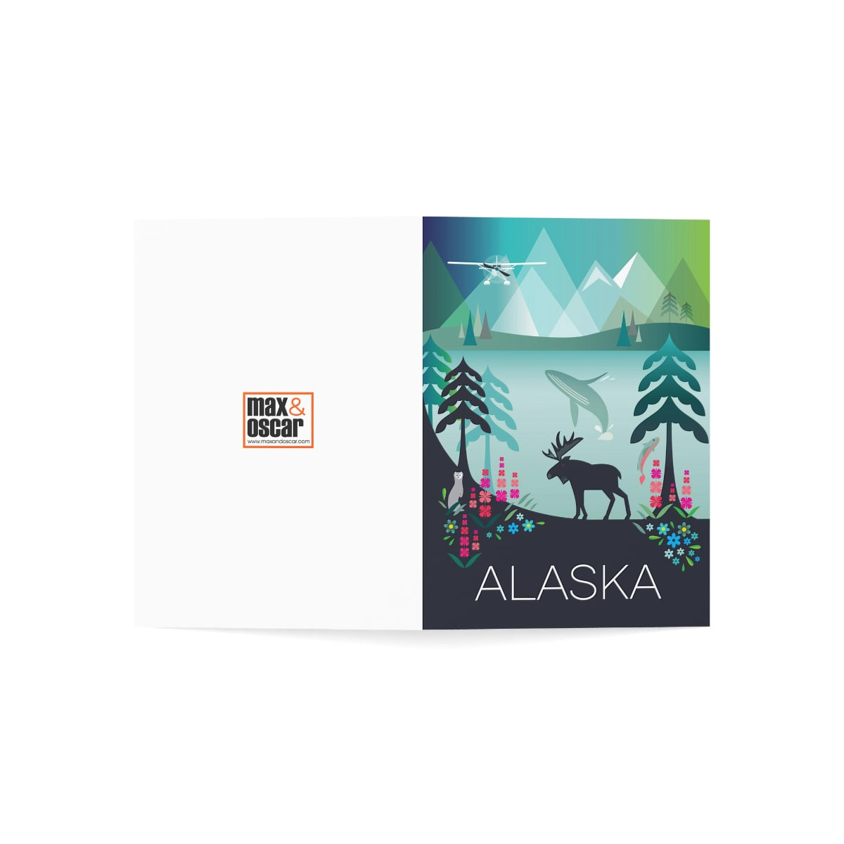 Cartes de notes mates pliées Alaska + enveloppes (10 pièces)