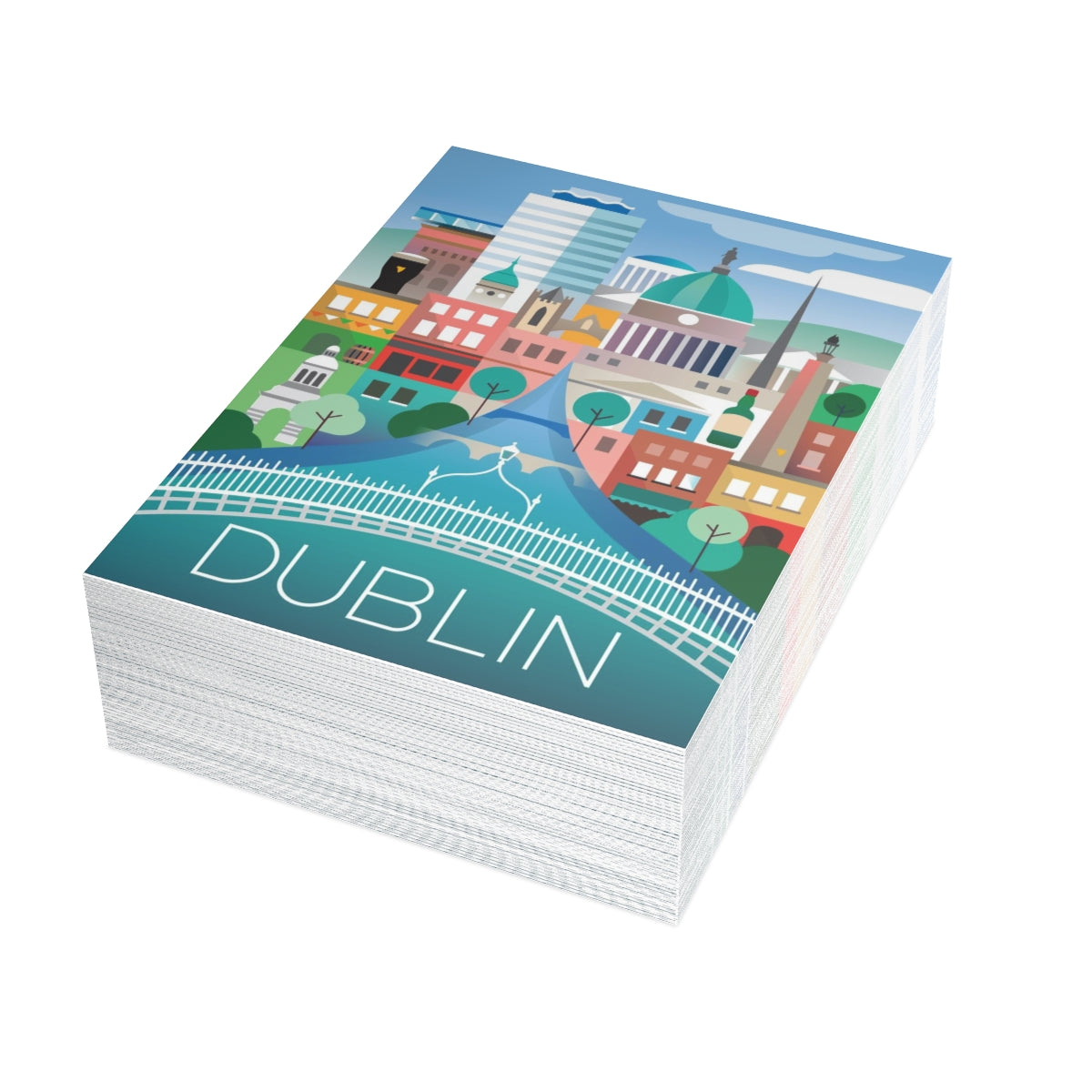 Cartes mates pliées Dublin + enveloppes (10 pièces)
