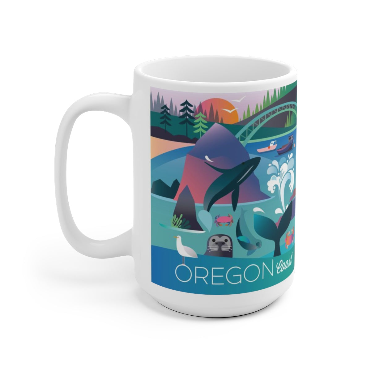 OREGON COAST 11 OZ OR 15 OZ CERAMIC MUG