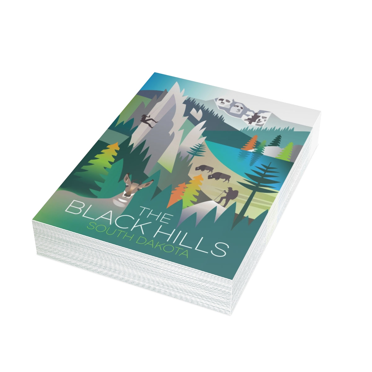 Cartes de notes mates pliées The Black Hills + enveloppes (10 pièces)