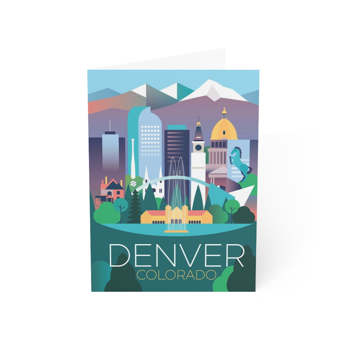 Denver gefaltete matte Notizkarten + Umschläge (10 Stück)