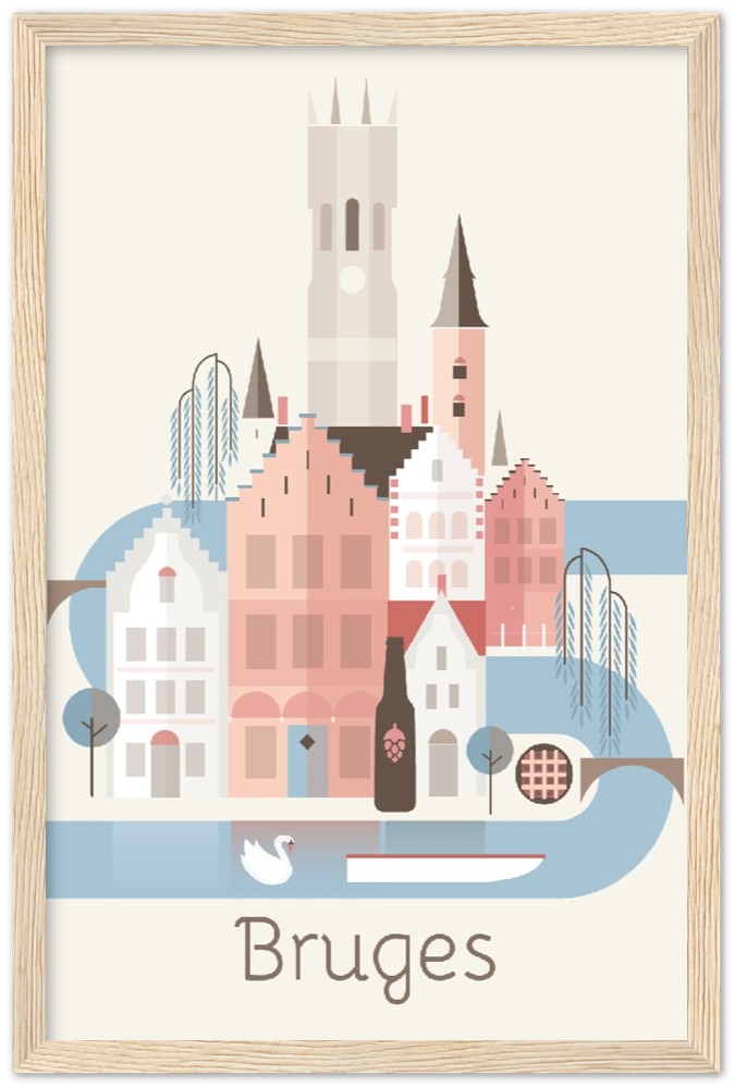 Bruges Premium Matte Paper Wooden Framed Poster
