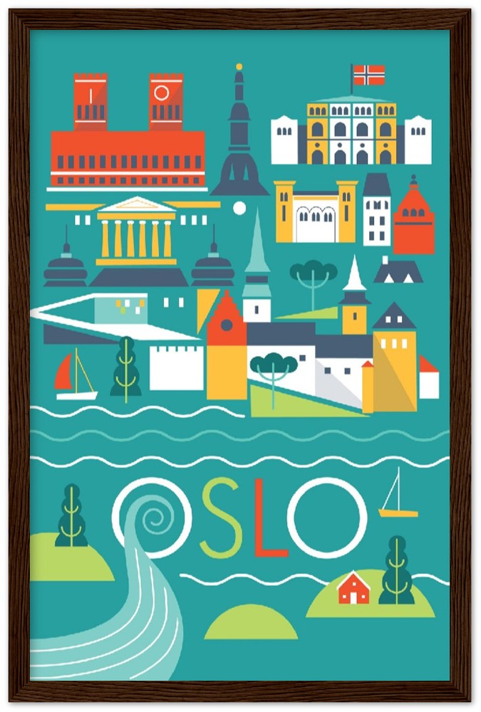 Oslo Premium Matte Paper Wooden Framed Poster