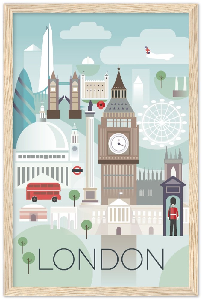 London Premium Matte Paper Wooden Framed Poster
