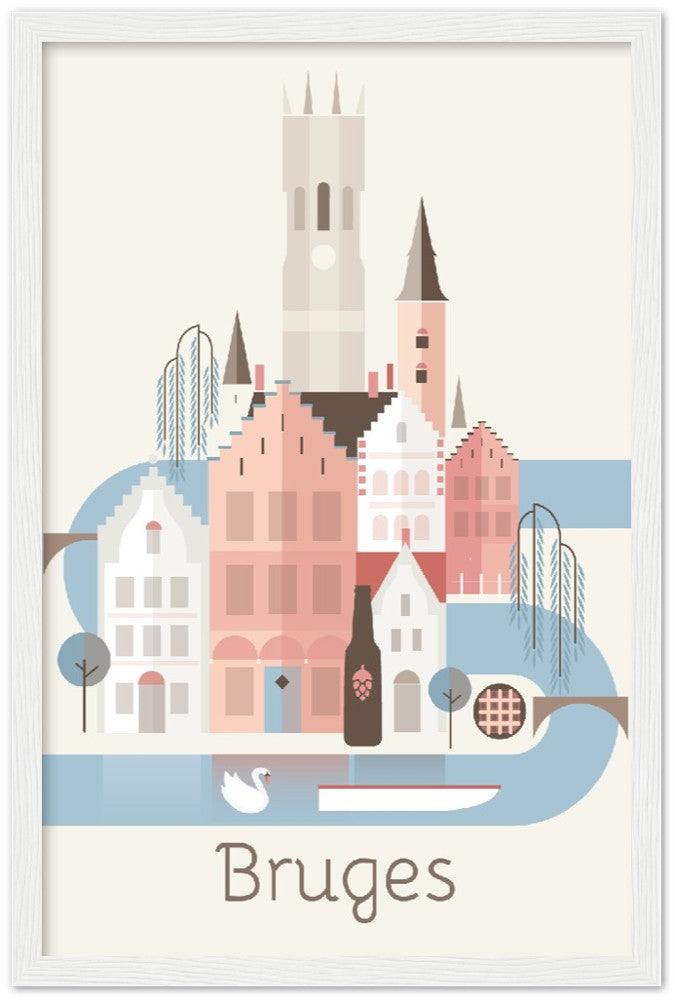 Bruges Premium Matte Paper Wooden Framed Poster