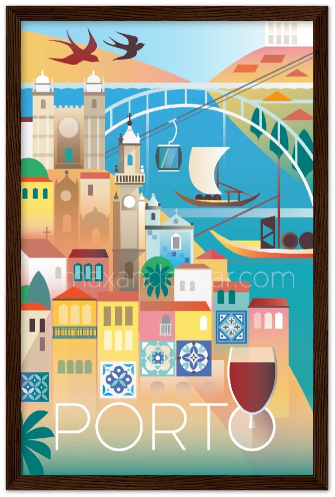 Porto Premium Matte Paper Wooden Framed Poster