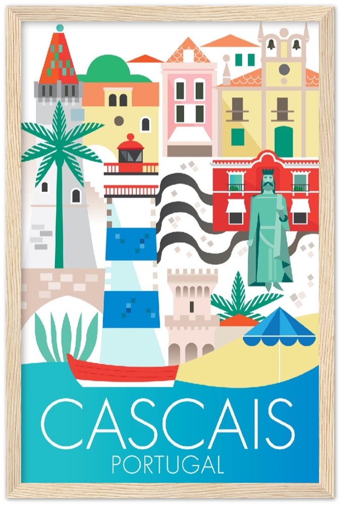 Cascais Premium Matte Paper Wooden Framed Poster