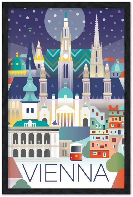 Vienna Premium Matte Paper Wooden Framed Poster