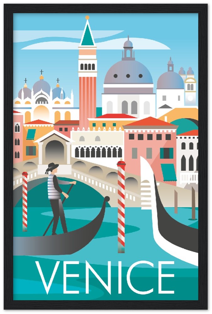 Venice Premium Matte Paper Wooden Framed Poster