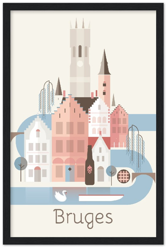 Bruges Premium Matte Paper Wooden Framed Poster