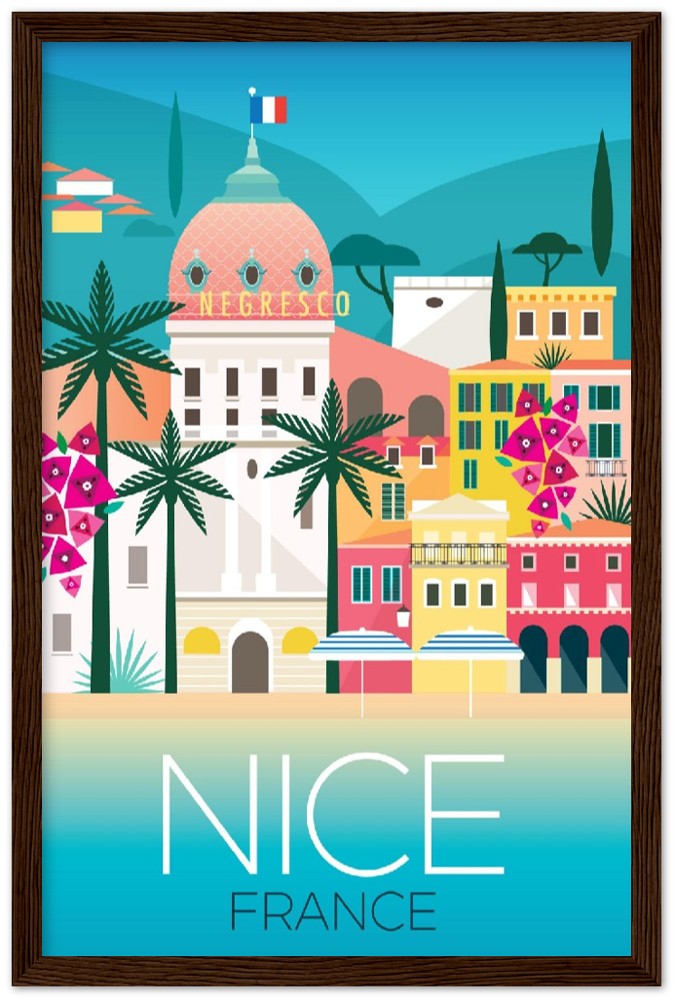 Nice, France Premium Matte Paper Wooden Framed Poster