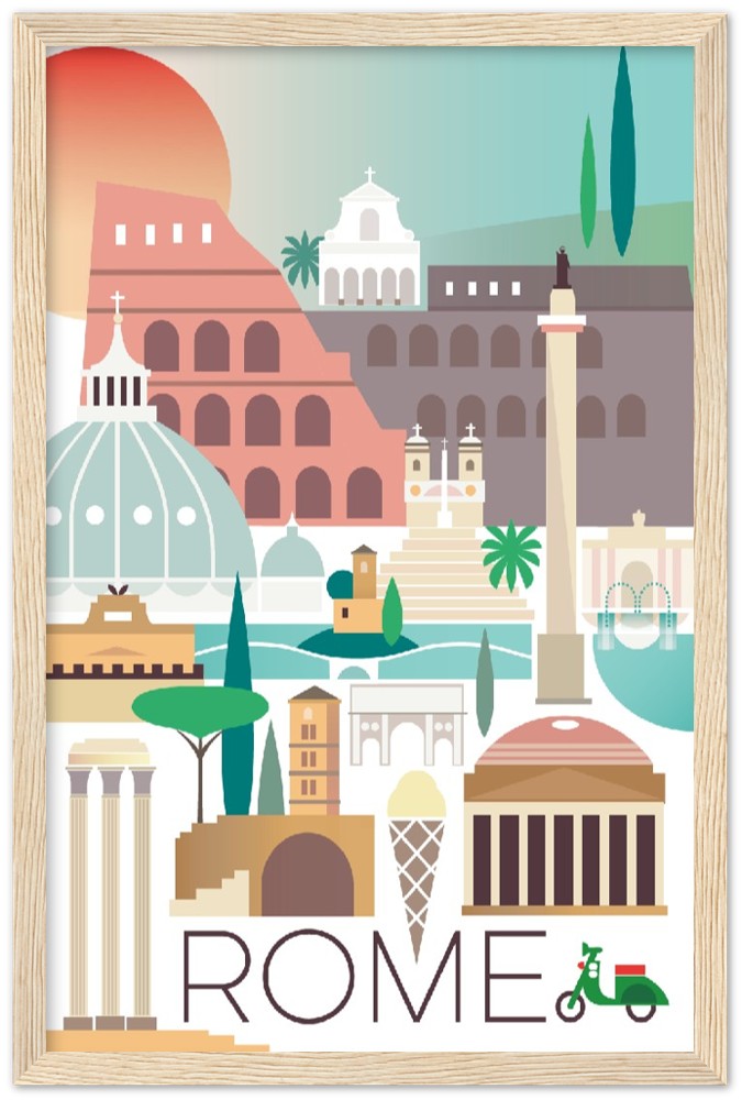 Rome Premium Matte Paper Wooden Framed Poster