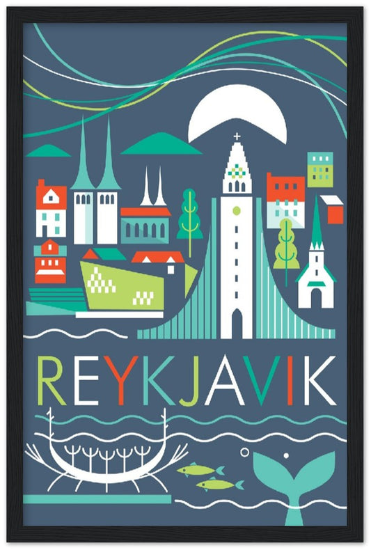 Reykjavik Premium Matte Paper Wooden Framed Poster