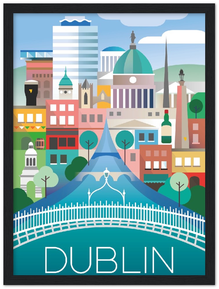 Dublin Premium Matte Paper Wooden Framed Poster