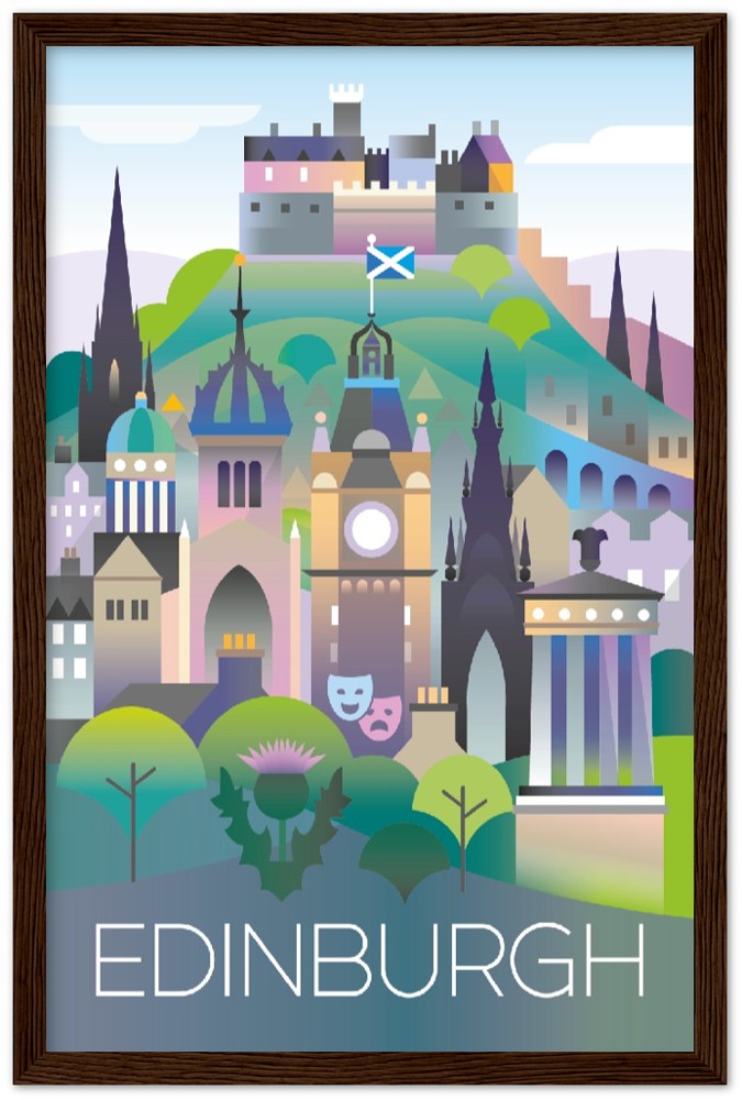 Edinburgh Premium Matte Paper Wooden Framed Poster