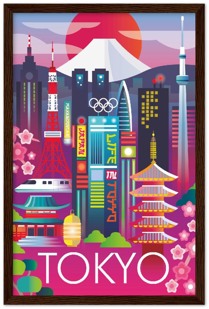 Tokyo Premium Matte Paper Wooden Framed Poster