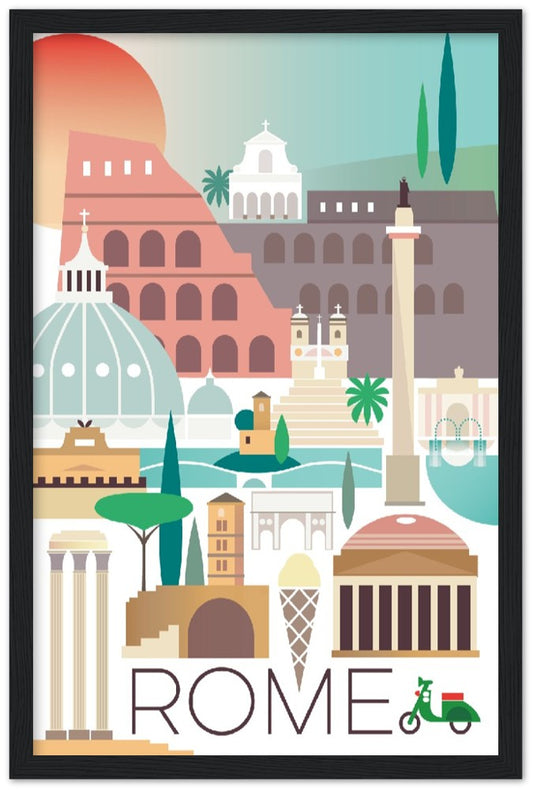 Rome Premium Matte Paper Wooden Framed Poster