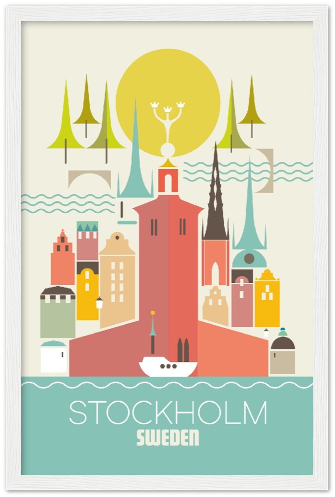 Stockholm Premium Matte Paper Wooden Framed Poster